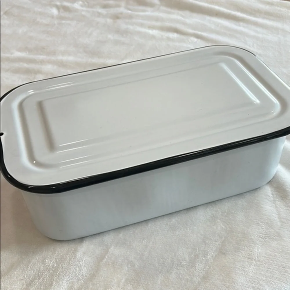 Vintage Classic White Enamel Large Refrigerator Box